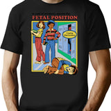 Assume The Fetal Position T-Shirt for Men & Women, T-Shirts Graphic Tee - Black