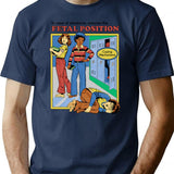 Assume The Fetal Position T-Shirt for Men & Women, T-Shirts Graphic Tee - Navy