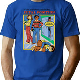 Assume The Fetal Position T-Shirt for Men & Women, T-Shirts Graphic Tee - Blue
