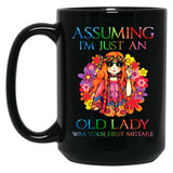 Assuming I'M Just An Old Lady Was Your First Mistake Funny Gift T Shirt Black Coffee Mug, Gift Coffee Mug