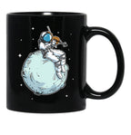Astronaut Playing Violin Music Violin Lover Black Coffee Mug, Gift Coffee Mug - Black