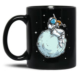 Astronaut Playing Violin Music Violin Lover Black Coffee Mug, Gift Coffee Mug - Black