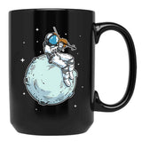 Astronaut Playing Violin Music Violin Lover Black Coffee Mug, Gift Coffee Mug