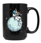 Astronaut Playing Violin Music Violin Lover Black Coffee Mug, Gift Coffee Mug