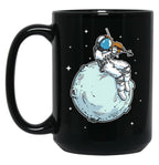 Astronaut Playing Violin Music Violin Lover Black Coffee Mug, Gift Coffee Mug