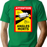 Attention Angles Morts T-Shirt for Men & Women, T-Shirts Graphic Tee - Green