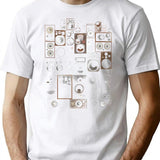 Audio T-Shirt for Men & Women, T-Shirts Graphic Tee - White