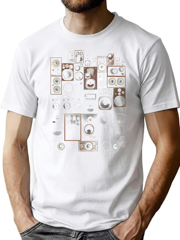 Audio T-Shirt for Men & Women, T-Shirts Graphic Tee - White