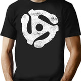 Audiophile 45 Adapter (White Distressed Design) T-Shirt for Men & Women, T-Shirts Graphic Tee - Black