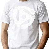 Audiophile 45 Adapter (White Distressed Design) T-Shirt for Men & Women, T-Shirts Graphic Tee - White