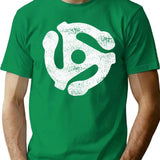 Audiophile 45 Adapter (White Distressed Design) T-Shirt for Men & Women, T-Shirts Graphic Tee - Green