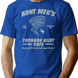 Aunt Meg'S Tornado Alley Cafe T-Shirt for Men & Women, T-Shirts Graphic Tee - Blue