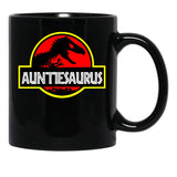 Auntiesaurus Rex - Funny Auntie Shirts Black Coffee Mug, Gift Coffee Mug - Black