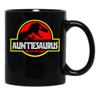 Auntiesaurus Rex - Funny Auntie Shirts Black Coffee Mug, Gift Coffee Mug - Black