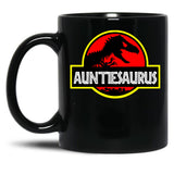 Auntiesaurus Rex - Funny Auntie Shirts Black Coffee Mug, Gift Coffee Mug - Black