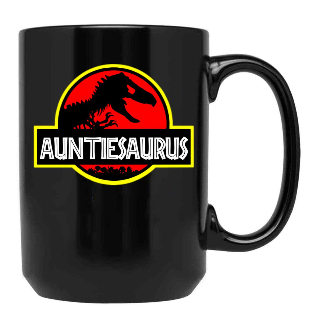 Auntiesaurus Rex - Funny Auntie Shirts Black Coffee Mug, Gift Coffee Mug
