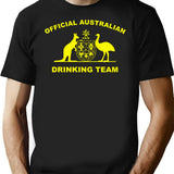Australian Drinking Team T-Shirt for Men & Women, T-Shirts Graphic Tee - Black
