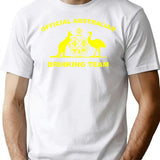 Australian Drinking Team T-Shirt for Men & Women, T-Shirts Graphic Tee - White