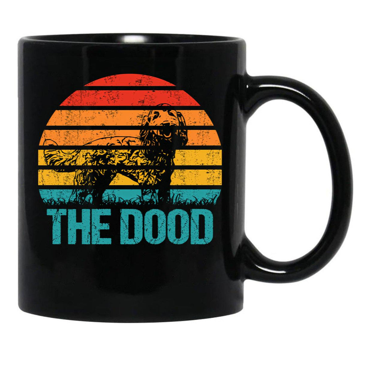 Australian Labradoodle Vintage Retro Black Coffee Mug, Gift Coffee Mug - Black