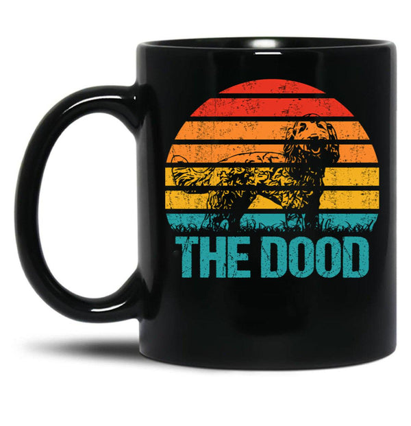 Australian Labradoodle Vintage Retro Black Coffee Mug, Gift Coffee Mug - Black
