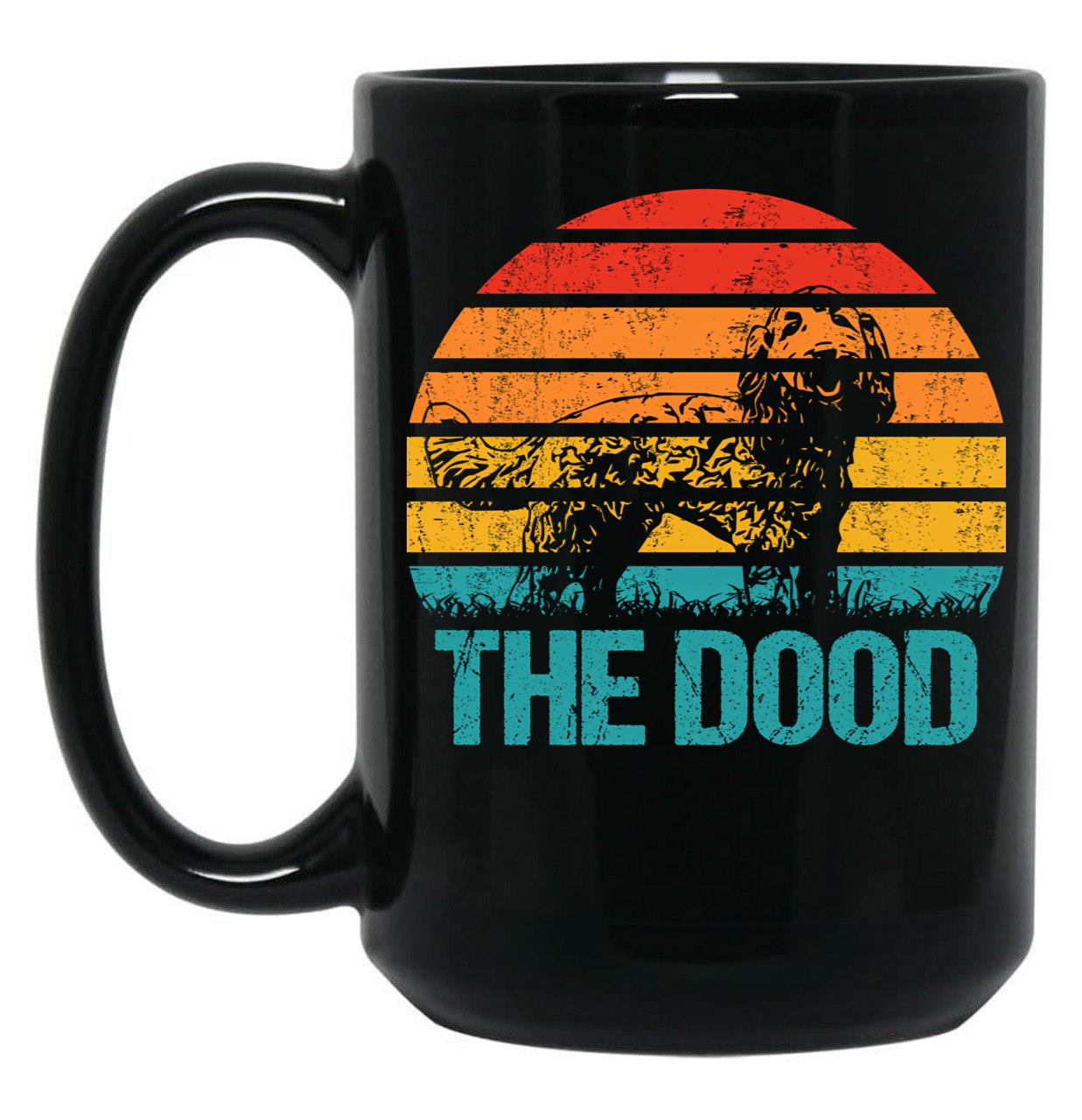 Australian Labradoodle Vintage Retro Black Coffee Mug, Gift Coffee Mug