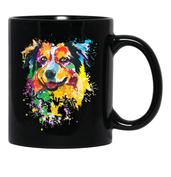 Australian Shepherd Gift For Aussie Mom Australian Shepherd Black Coffee Mug, Gift Coffee Mug - Black
