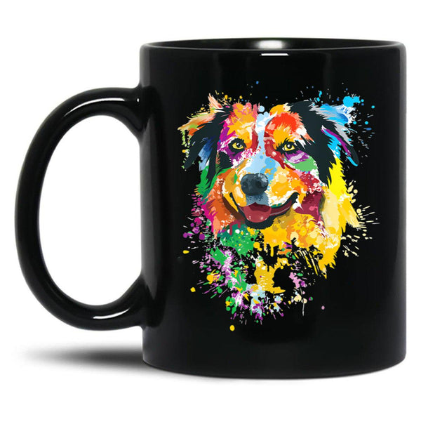Australian Shepherd Gift For Aussie Mom Australian Shepherd Black Coffee Mug, Gift Coffee Mug - Black