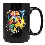 Australian Shepherd Gift For Aussie Mom Australian Shepherd Black Coffee Mug, Gift Coffee Mug