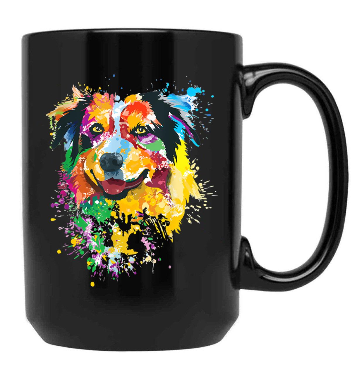 Australian Shepherd Gift For Aussie Mom Australian Shepherd Black Coffee Mug, Gift Coffee Mug