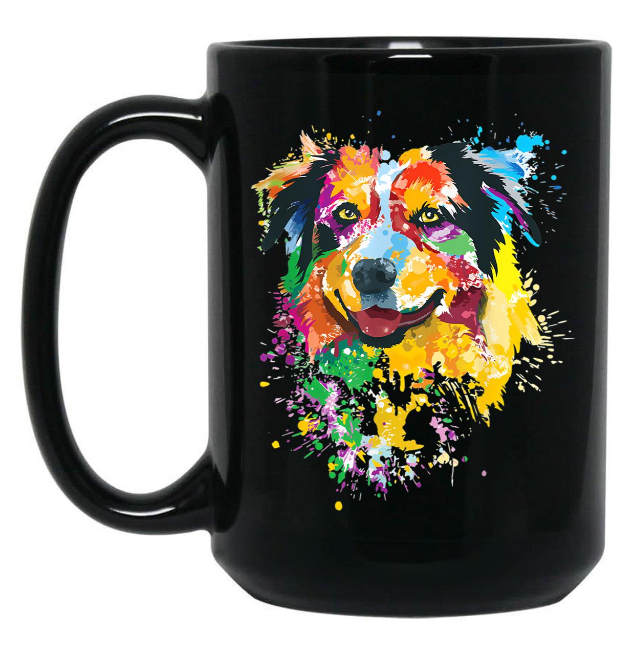 Australian Shepherd Gift For Aussie Mom Australian Shepherd Black Coffee Mug, Gift Coffee Mug