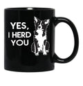 Australian Shepherd Herding Dog Funny I Herd You Mom Dad Black Coffee Mug, Gift Coffee Mug - Black
