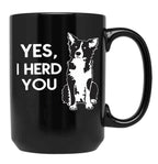 Australian Shepherd Herding Dog Funny I Herd You Mom Dad Black Coffee Mug, Gift Coffee Mug