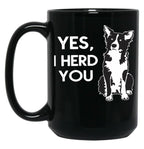 Australian Shepherd Herding Dog Funny I Herd You Mom Dad Black Coffee Mug, Gift Coffee Mug