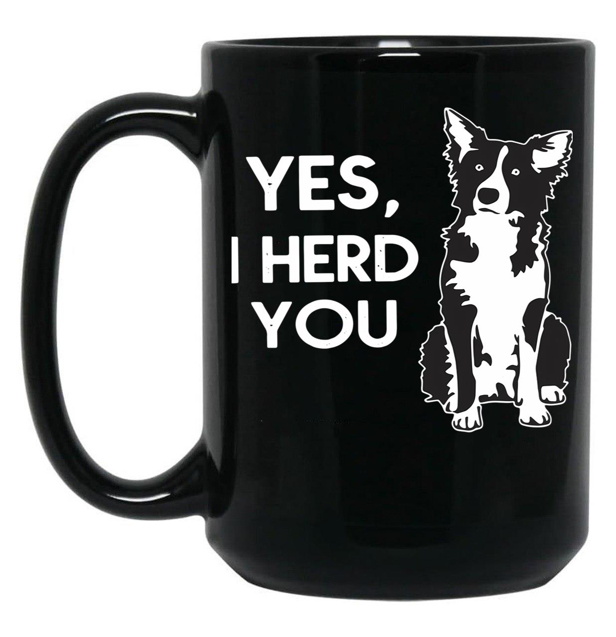 Australian Shepherd Herding Dog Funny I Herd You Mom Dad Black Coffee Mug, Gift Coffee Mug