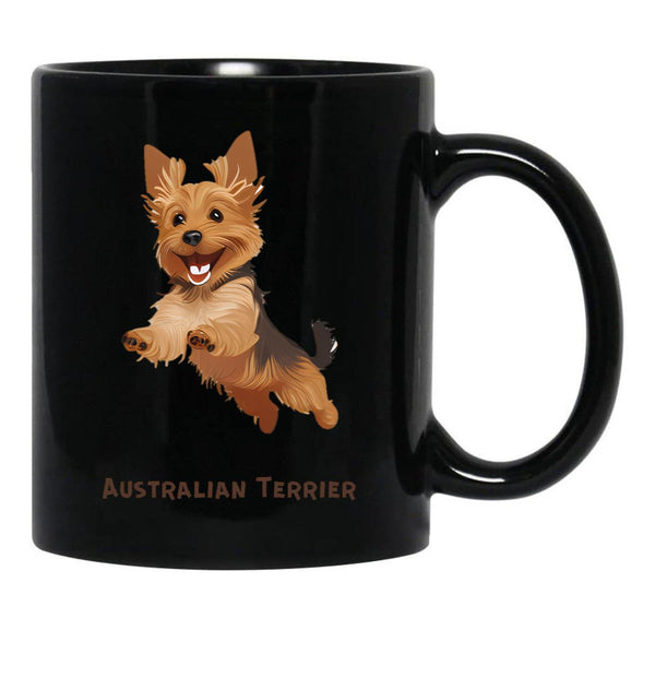 Australian Terrier Black Coffee Mug, Gift Coffee Mug - Black