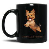 Australian Terrier Black Coffee Mug, Gift Coffee Mug - Black