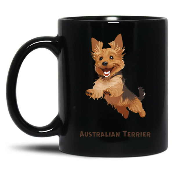Australian Terrier Black Coffee Mug, Gift Coffee Mug - Black