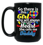 Autism Daddy Autistic Girl Has My Heart GifMug Black Coffee Mug