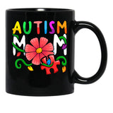 Autism Mom Awareness Autism Mom Support Puzzle Funny Black Coffee Mug, Gift Coffee Mug - Black