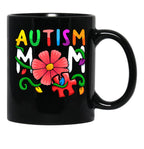 Autism Mom Awareness Autism Mom Support Puzzle Funny Black Coffee Mug, Gift Coffee Mug - Black