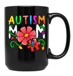 Autism Mom Awareness Autism Mom Support Puzzle Funny Black Coffee Mug, Gift Coffee Mug