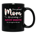 Awesome Daughter Proud Mom Floral Birthday Mama Kid Mothers Day Black Coffee Mug - Black