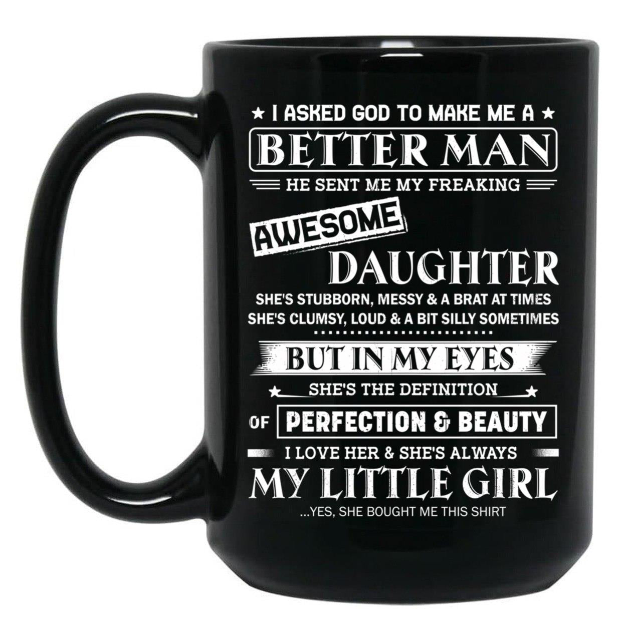 Awesome Daughter Black Coffee Mug