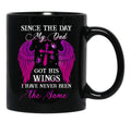 Awesome Family Memorial Angel Dad Graphic Mug Daughter Birthday Fathers Day Mug Black Coffee Mug - Black
