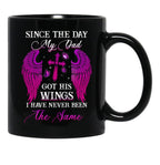 Awesome Family Memorial Angel Dad Graphic Mug Daughter Birthday Fathers Day Mug Black Coffee Mug - Black
