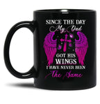 Awesome Family Memorial Angel Dad Graphic Mug Daughter Birthday Fathers Day Mug Black Coffee Mug