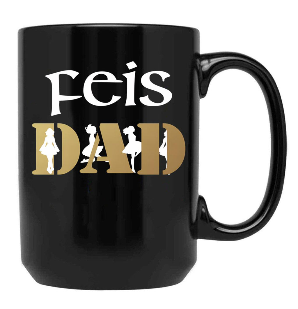 Awesome Feis Dad Gift For Father Of Irish Dancer Black Coffee Mug, Gift Coffee Mug
