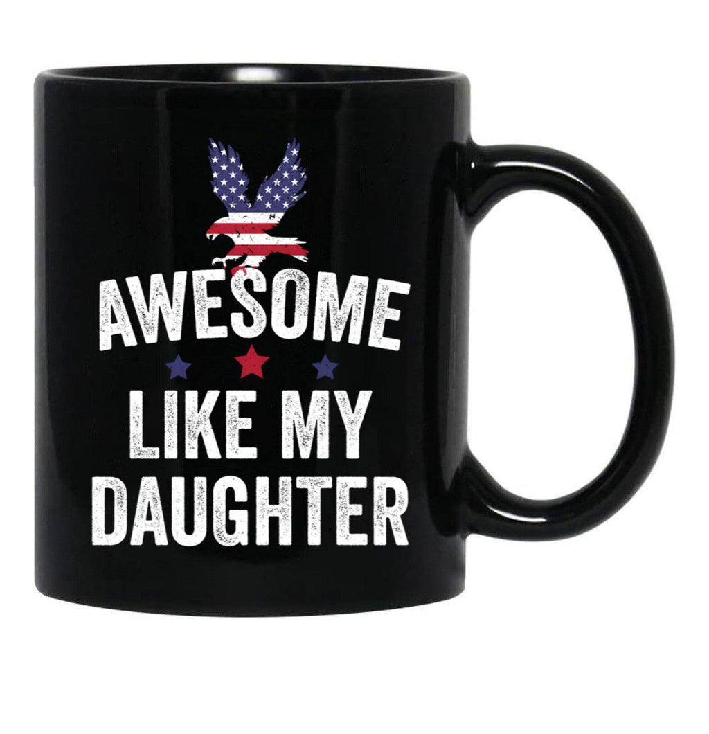 Awesome Like My Daughter Fathers Day (1) Black Coffee Mug - Black