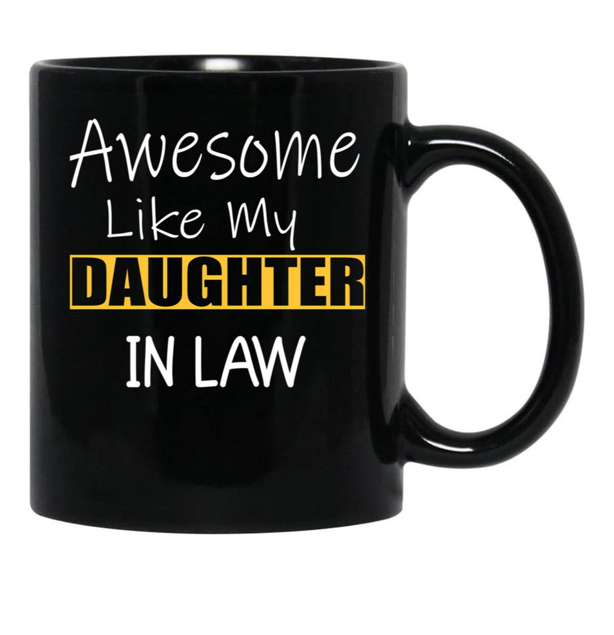 Awesome Like My Daughter In Law Family Lovers Retro Vintage Black Coffee Mug - Black
