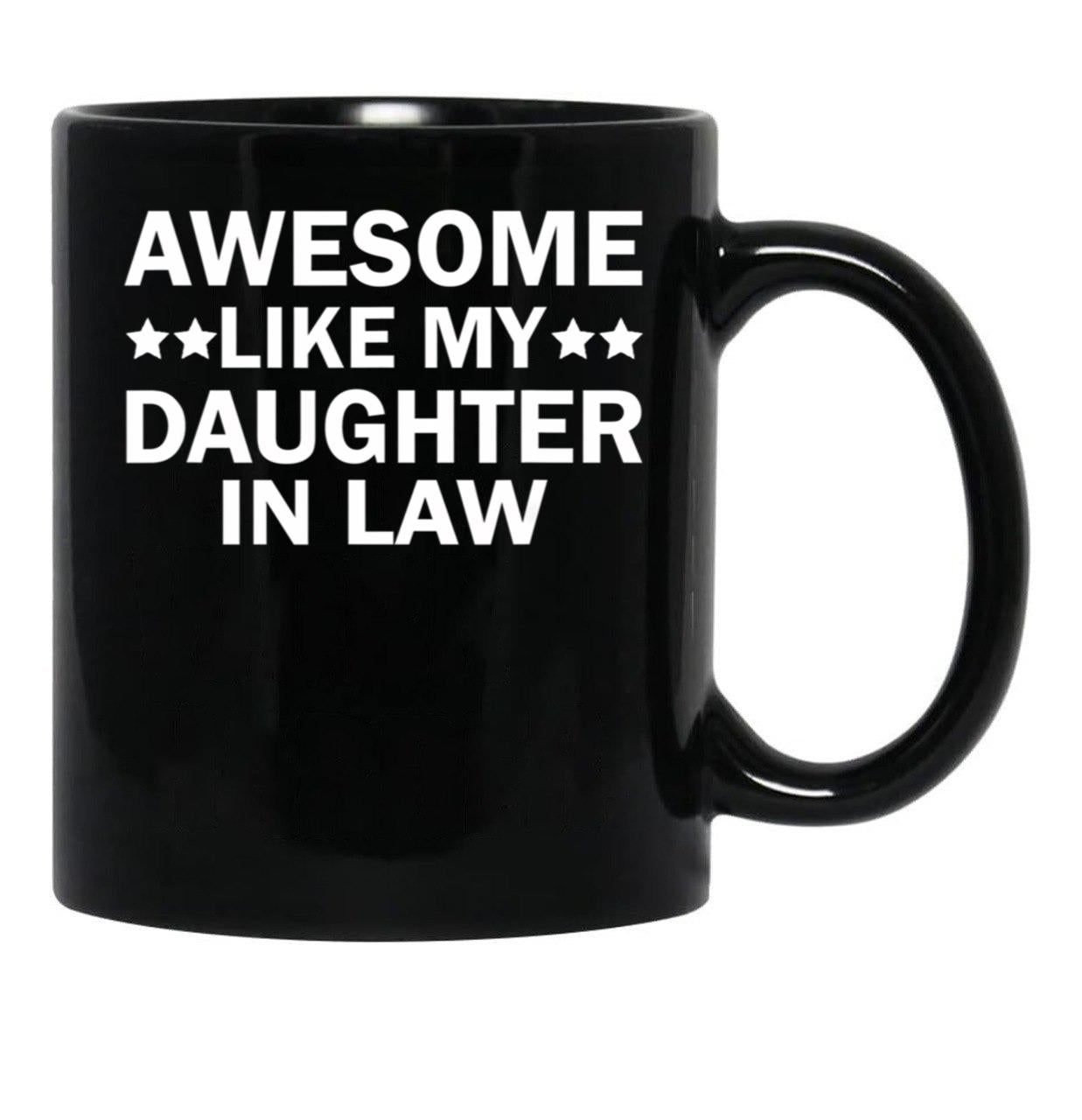Awesome Like My Daughter In Law Family Lovers Mug Black Coffee Mug - Black
